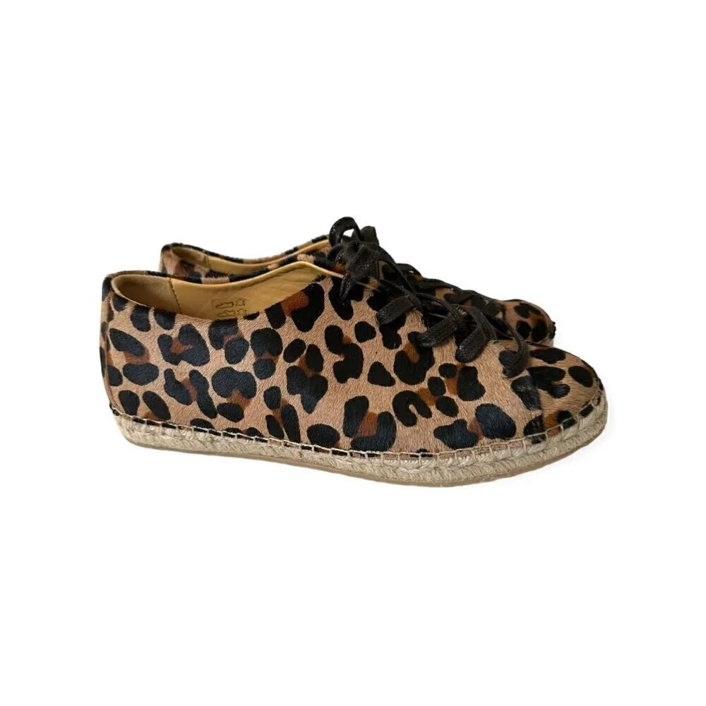 Sezane Julie Espadrilles Sneakers in animal print pony hair Size 38EU/FR
